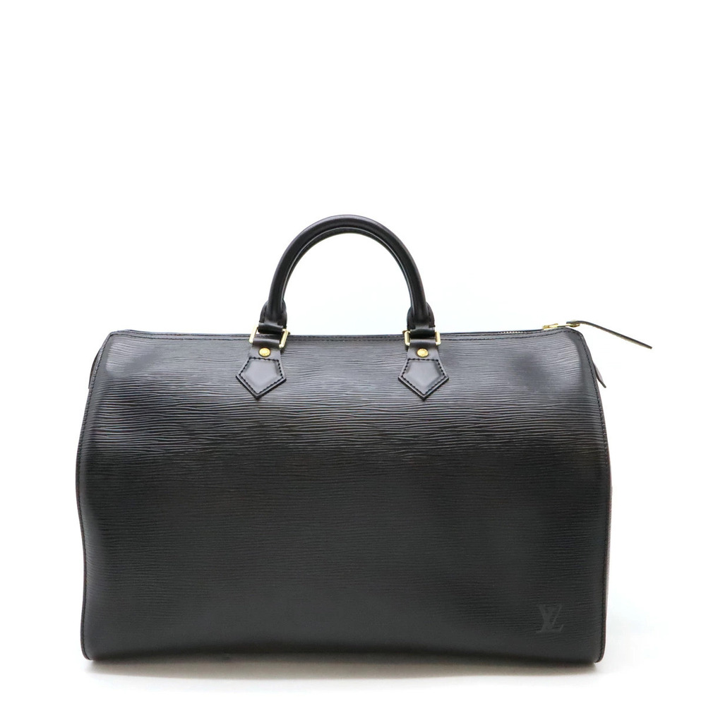 LOUIS VUITTON Epi Speedy Handbag Boston Bag Leather Noir Black